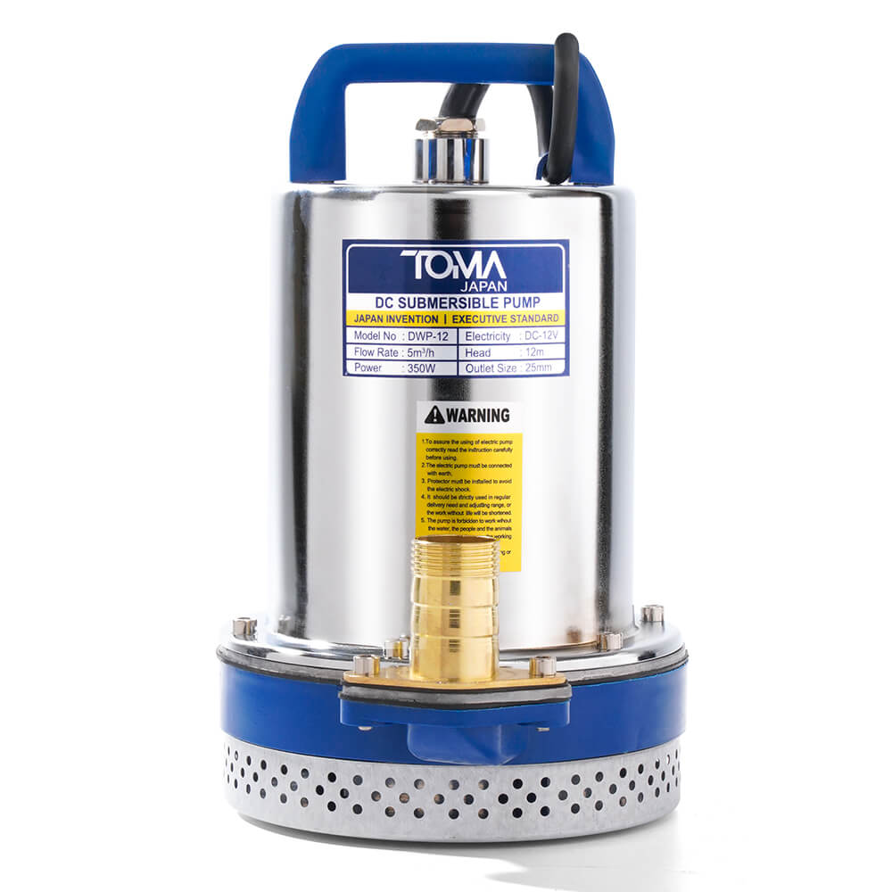 ปั๊มจุ่มโซล่าเซลล์ TOMA JAPAN รุ่น DWP-12 ขนาด 1 นิ้ว 12V 350W